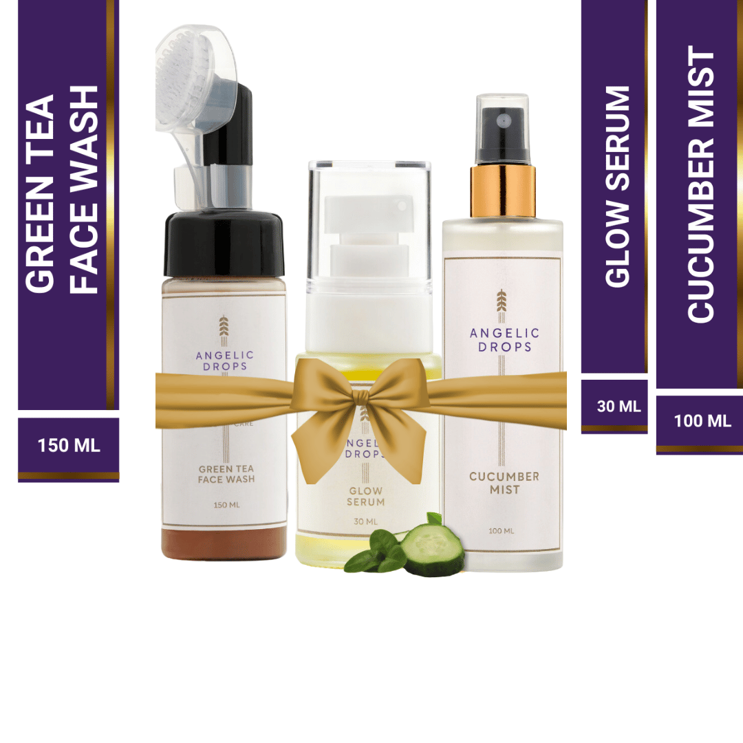 Glow with Green tea face wash, glow serum and cucumber mist combo
