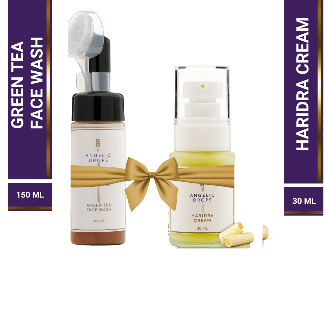 Green Tea Face Wash and Haridra Cream combo for glowing skin